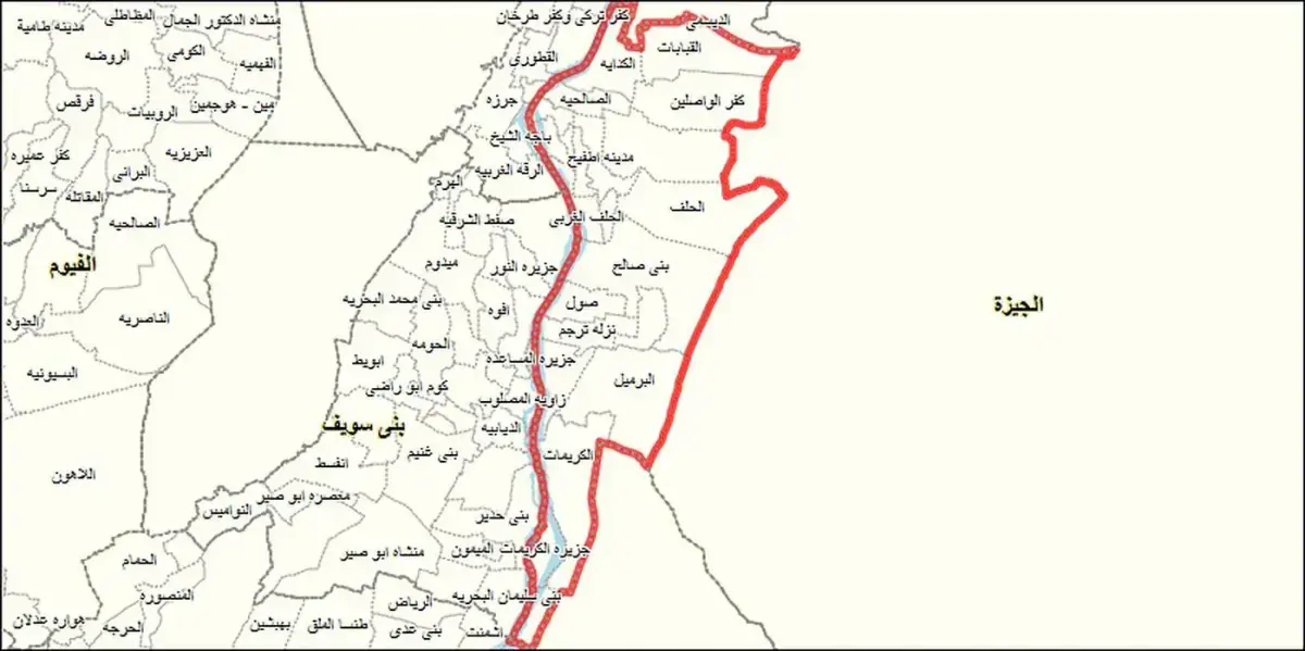 خريطة توضح موقع مركز أطفيح داخل محافظة الجيزة